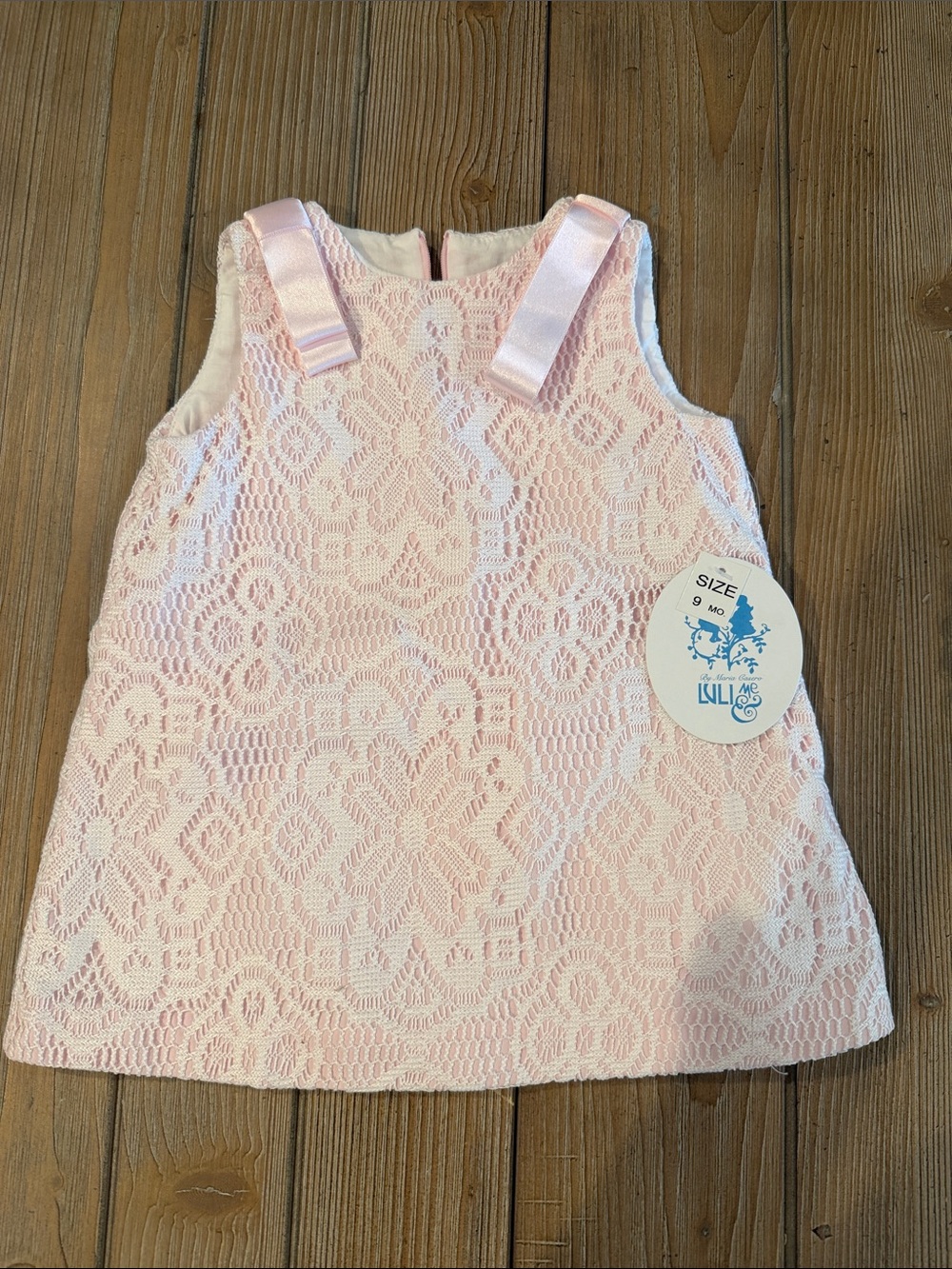 Luli & Me Pink Lace Overlay Girls' Formal Dress